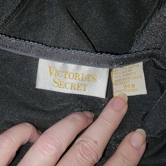 Victoria's Secret Vintage 1990s Gold Label Metallic Gray/Silver Body Suit 34B - Picture 10 of 14